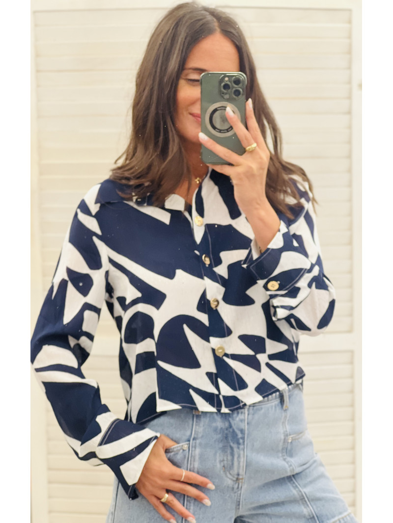 BLUSA CORTA ESTAMPADA