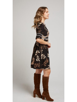 VESTIDO CORTO ESTAMPADO MANGA 3/4