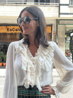 BLUSA MANGA LARGA VOLANTES