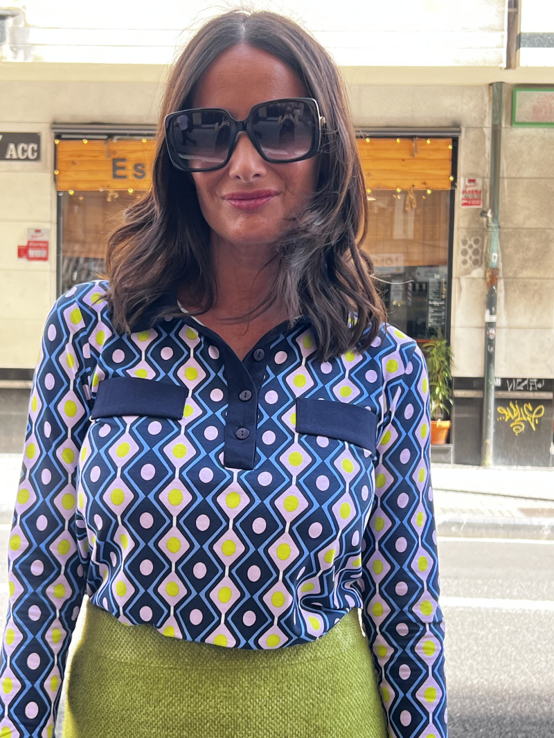 BLUSA ESTAMPADO GEOMÉTRICO MANGA LARGA