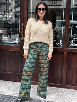 PANTALÓN CUADRO ESCOCES CORTE ANCHO