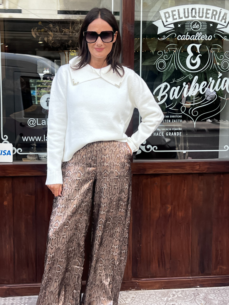 PANTALÓN PALAZZO ESTAMPADO PITÓN