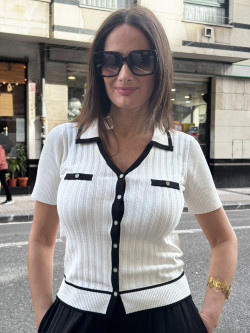 CARDIGAN PUNTO CUELLO POLO...