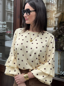 BLUSA LUNARES MANGA VOLANTE