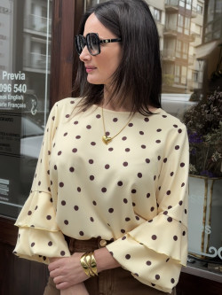 BLUSA LUNARES MANGA VOLANTE