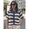 CHAQUETA BICOLOR CALADA MANGA CORTA