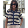 CHAQUETA BICOLOR CALADA MANGA CORTA