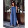 VESTIDO LARGO CORTE FLUIDO TIRANTE FINO REGULABLE