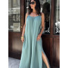 VESTIDO LARGO CORTE FLUIDO TIRANTE FINO REGULABLE